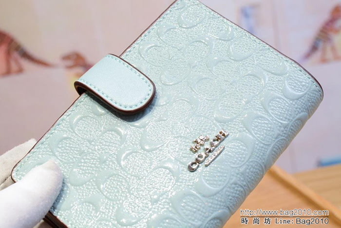 COACH蔻馳 新款壓花 53436 女士中款全皮錢包  Chz1313